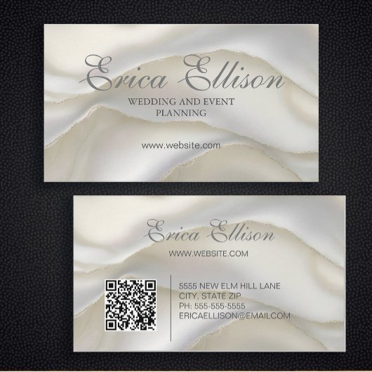 Elegante professionelle Business-QR-Code-Perle Visitenkarte