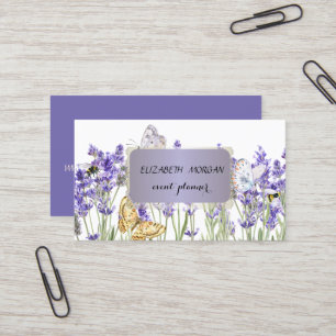 Elegante professionelle Gartenblumen Violett Visitenkarte
