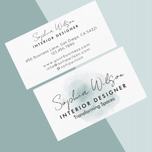 Elegante professionelle Geschäftswasserfarben-Sign Visitenkarte