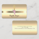 Elegante professionelle Gold Whisk Blume Visitenkarte (Vorne/Hinten)