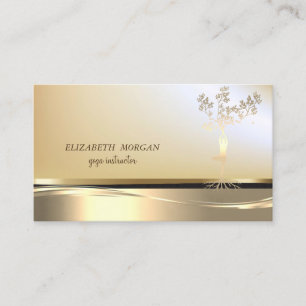 Elegante professionelle Goldener Baum Frauen Silho Visitenkarte