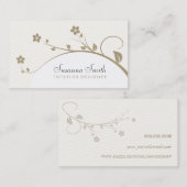 Elegante professionelle Karte mit Blumen und (Vorne/Hinten)