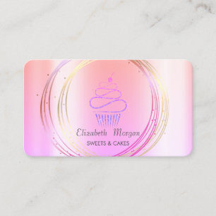 Elegante professionelle Kreise Glitter Cupcake Visitenkarte
