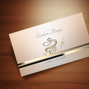 Elegante professionelle leuchtende Cupcakes Visitenkarte