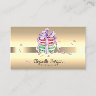 Elegante professionelle Macarons Süßigkeiten Bäcke Visitenkarte