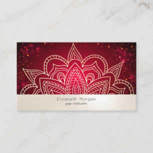 Elegante professionelle Mandala rote Yoga-Insturkt Visitenkarte