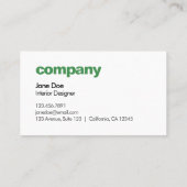 Elegante Professionelle Minimalisten Visitenkarte (Rückseite)