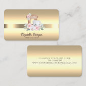 Elegante professionelle Mixer Blume Gold Visitenkarte (Vorne/Hinten)