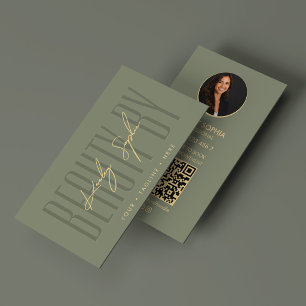 Elegante professionelle Sage-Schönheits-Branding-F Visitenkarte