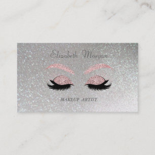 Elegante professionelle silberne Glitter-Faux-Wimp Visitenkarte