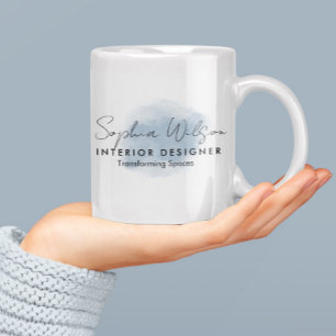 Elegante professionelle Wasserfarben-Unterschrift Kaffeetasse
