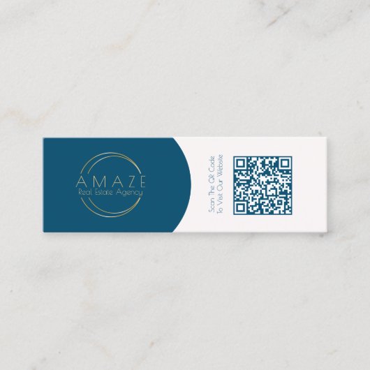 Elegante Property Broker QR Code Business Card Mini Visitenkarte (Vorderseite)