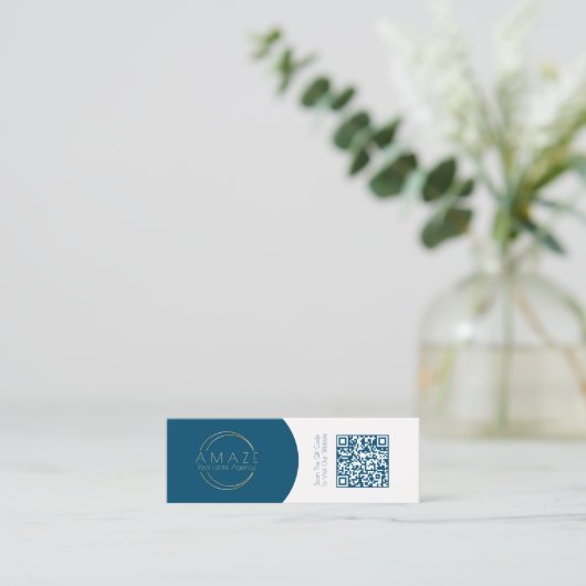 Elegante Property Broker QR Code Business Card Mini Visitenkarte (Stehend Vorderseite)