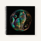 Elegante Psychedelic Cat Moderne Kunst | Notizblock (Vorderseite)