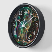 Elegante Psychedelic Cat Moderne Kunst | Uhr (Winkel)