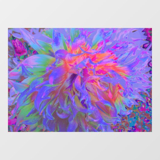 Elegante Psychedelic Decorative Dahlia Blume Fensteraufkleber (Blatt)