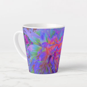 Elegante Psychedelic Decorative Dahlia Blume Milchtasse