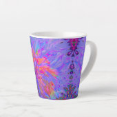 Elegante Psychedelic Decorative Dahlia Blume Milchtasse (Rechte Ecke)