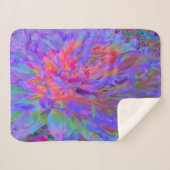 Elegante Psychedelic Decorative Dahlia Blume Sherpadecke (Vorderseite (Horizontal))