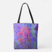 Elegante Psychedelic Decorative Dahlia Blume Tasche (Rückseite)