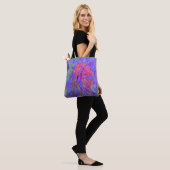 Elegante Psychedelic Decorative Dahlia Blume Tasche (Am Model)