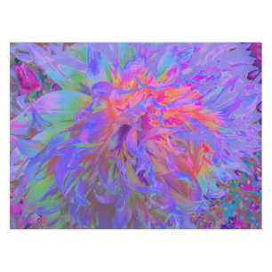 Elegante Psychedelic Decorative Dahlia Blume Tischdecke