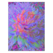 Elegante Psychedelic Decorative Dahlia Blume Tischdecke (Vorderseite)