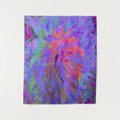 Elegante Psychedelic Decorative Dahlia Blume Wandteppich (Vorderseite)