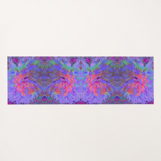Elegante Psychedelic Decorative Dahlia Blume Yogamatte (Rückseite (Horizontal))