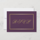 Elegante Pum Gold Script Calligraphy Wedding RSVP Karte (Rückseite)