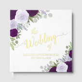 Elegante Pum Lila Boho Rose Hochzeit Gästebuch (Vorderseite)