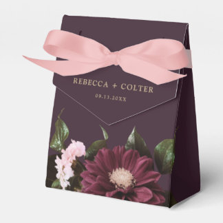 Elegante Pum Lila Burgund Blumenhochzeit Geschenkschachtel