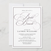 Elegante Pum Lila Calligraphy Bridal Brunch Einladung (Vorderseite)