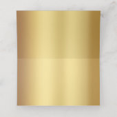 Elegante Pum Lila Gold Calligraphy Wedding Platzkarte (Innenseite Aufgefaltet)