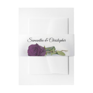 Elegante Pum Lila Rose Einfache Hochzeit Einladungsbanderole