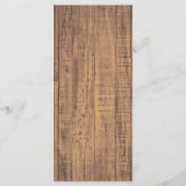 Elegante Pum Lila Rustic Wood Script Wedding Menükarte (Rückseite)