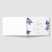Elegante Pum Script Eucalyptus Lila Wedding Gästebuch (Voll)