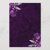 Elegante Pum Silver Floral Wedding Menükarte (Rückseite)