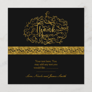 Elegante Pumkin Halloween Gold Dankeschön Card Dankeskarte