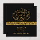 Elegante Pumkin Halloween Gold Dankeschön Card Dankeskarte (Vorne/Hinten)