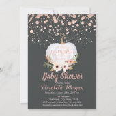Elegante Pumpkin, Blütendusche, Rose Gold Baby Sho Einladung (Vorderseite)