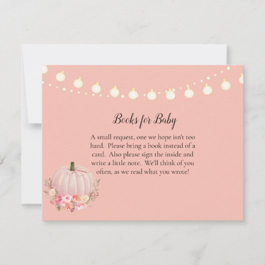 Elegante Pumpkin Books für Babydusche Einladung (Vorderseite)