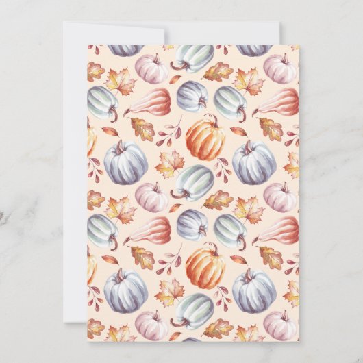 Elegante Pumpkin Fall Herbstdusche Einladung (Rückseite)