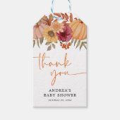 Elegante Pumpkin Herbst Blume Kinderdusche Geschenkanhänger (Vorderseite)