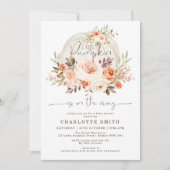 Elegante Pumpkin Pastel Fall Blume Kinderdusche Einladung (Vorderseite)