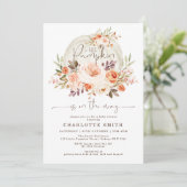 Elegante Pumpkin Pastel Fall Blume Kinderdusche Einladung (Stehend Vorderseite)