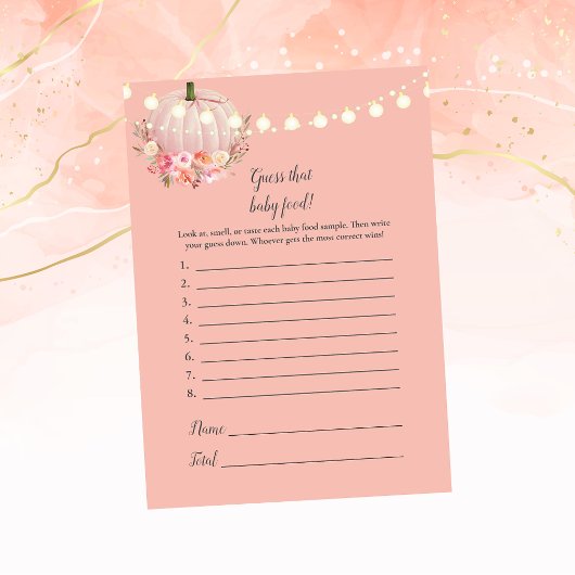 Elegante Pumpkin rät das Baby Food Duschspiel Einladung