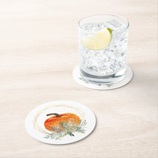 Elegante Pumpkin-Untersetzer Runder Pappuntersetzer (Vor Ort)