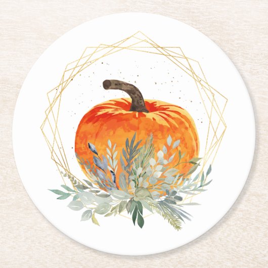 Elegante Pumpkin-Untersetzer Runder Pappuntersetzer (Vorderseite)