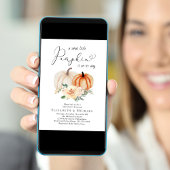 Elegante Pumpkin Watercolor Paare Kinderdusche Einladung